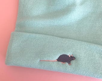 Gorro bordado de rata: Gorro de rata, regalo para rata como mascota