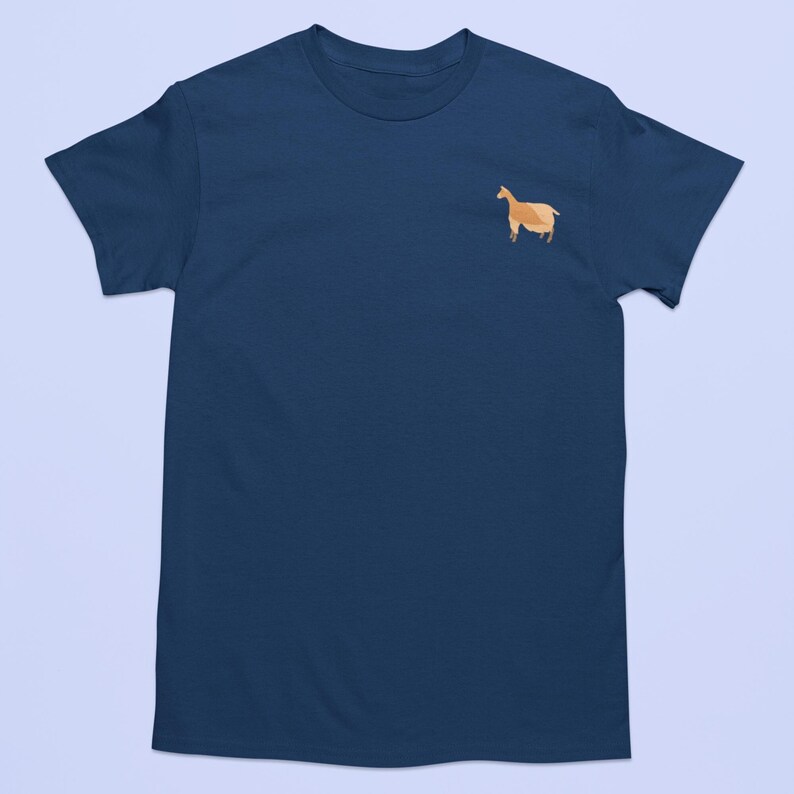 Embroidered Golden Guernsey Goat T-shirt, Organic Cotton Unisex Tshirt, Goats Gift image 2