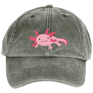 Axolotl Embroidered Cap, Axolotl cap, Embroidered Axolotl, Axolotl cap, Embroidered Axolotl, Axolotls