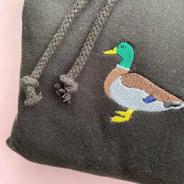 Mallard Ente bestickter Hoodie, MallardEnte, Hoodie, bestickt, vegan, fair, nachhaltig,