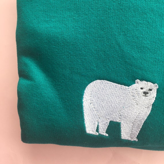 Polar Bear Jumper Arctic Polar Bear Polar Bear Embroidery Polar Bear Jumpers Polar Bear Sweatshirt Etsy UK