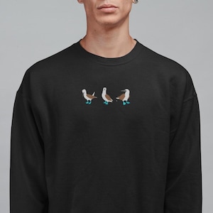 Blue Footed Booby Embroidered Sweatshirt, Blue Footed Booby Bird, Blue Foot Booby Bird, Unisex