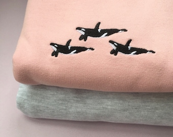 Orca Whale Jumper, Orca killer whale, Embroidered Orca sweatshirt, Orca Jumper, Killer Whale Jumper, Killer Whales