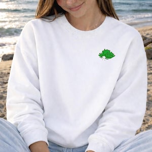 Sea Slug Sweatshirt: Embroidered Leaf Sheep Jumper , Ocean Embroidery, UK Designed Unisex Jumper