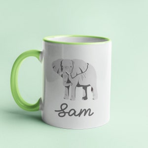 Elephant Personalised Mug, Elephant Mug, Personalised Elephant Mug, Elephants, Elephant Gift, Mug personalised