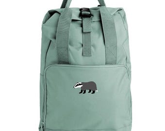 Badger Backpack, Embroidered Badger Bag, Badger Backpack, Badger Gift, Badgers Bag, Badgers Backpack, British Wildlife Bag