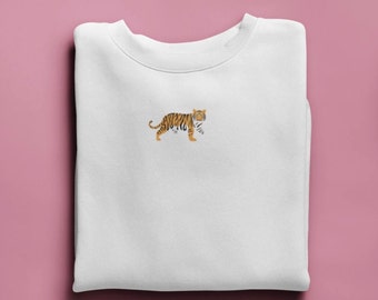 Tiger embroidered Jumper, tiger embroidered, jumpers, Vegan, UK