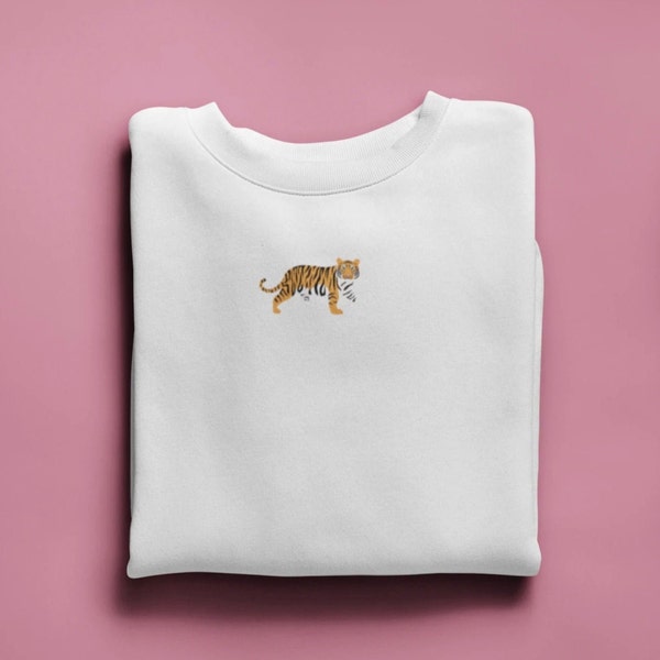 Tiger embroidered Jumper, tiger embroidered, jumpers, Vegan, UK