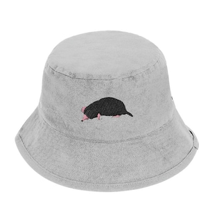 Mole Bucket hat, Embroidered Mole, Animal Mole Hat, Bucket hat, Wildlife, Mole bucket hats