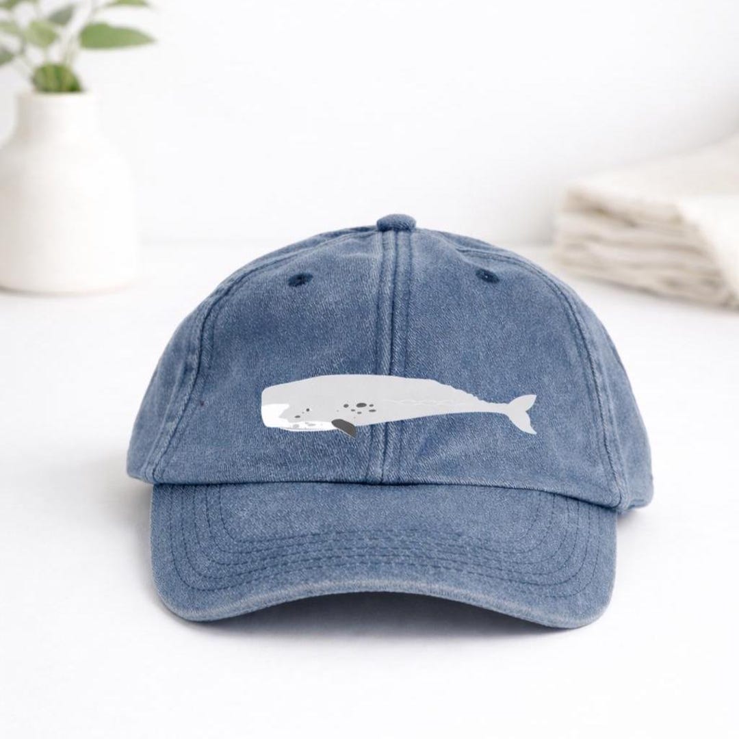 マッコウクジラの帽子：刺繍入りヴィンテージスタイル、マッコウクジラ