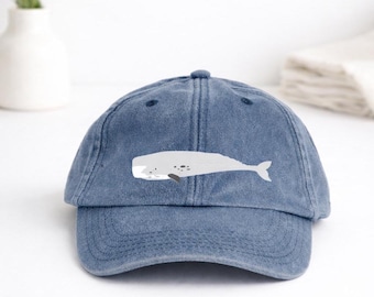 Casquette cachalot : style vintage brodé, chapeau cachalot, broderie océan