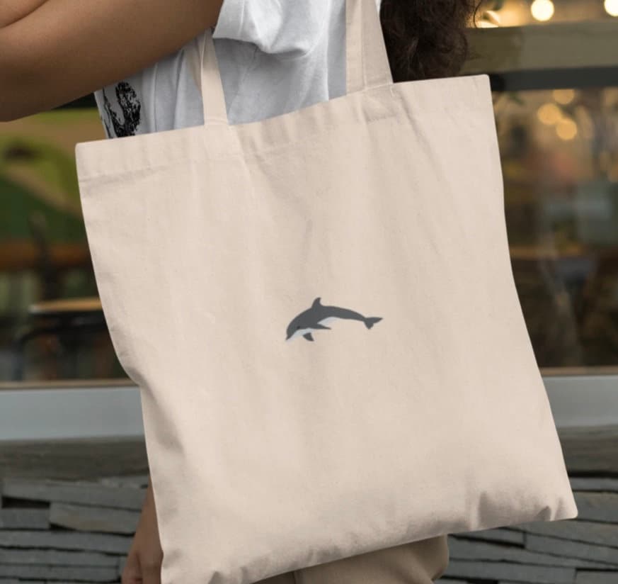 新作 Daydream Big Dolphin Tote OVY Embroidered Dolphin Tote Bag: Organic Cotton - Etsy