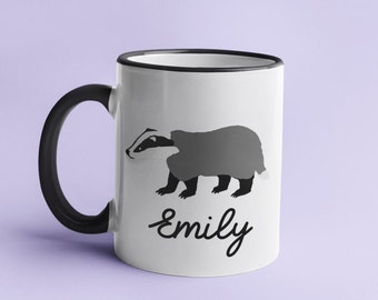 Personalized Badger Mug: British Wildlife Gift
