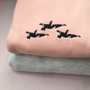 Orca Whale Bestickter Hoodie, Orca, Killer Whale Bestickter Hoodie, UK