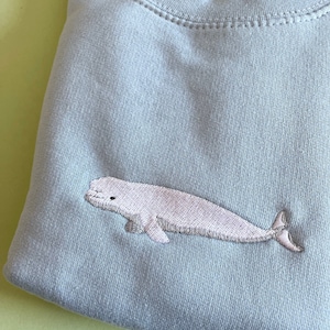 Beluga whale embroidered Hoodie, beluga hoodie, beluga whale, hoody, vegan, ethical