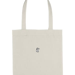 Borsa tote ricamata a forma di coniglio, ricamo a forma di coniglio, borsa a forma di coniglio, borsa tote in cotone, conigli, regalo a forma di coniglio