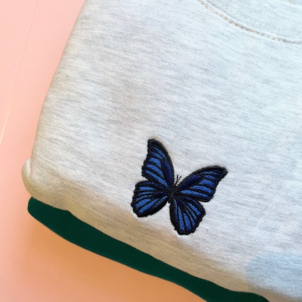 Butterfly Embroidered Wool Overcoat