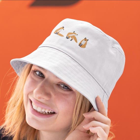 Fox Bucket Hat, Fox Embroidered Hat, Bucket Hat, British Wildlife