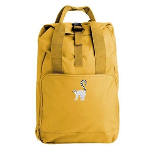 Lemur Embroidered Backpack, Lemur backpack, Lemur embroidered rucksack, Lemur bag, Embroidered Lemur