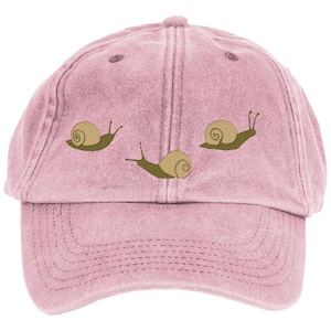Snail Embroidered Cap: Vintage Style Cotton Baseball Cap