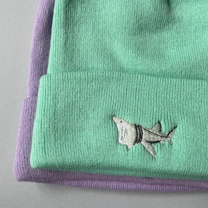 Basking Shark Embroidered Beanie Hat, Basking Shark Beanie Hat, Basking Sharks, Basking Shark hat