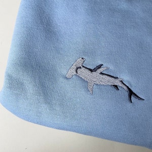 Hammerhead Shark Embroidered Jumper, hammerhead shark, embroidered, jumper, ocean, vegan, UK