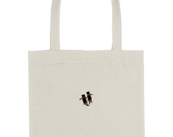 Embroidered Otters Recycled Cotton Tote Bag