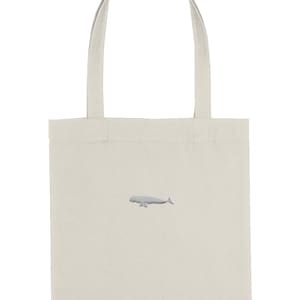 Beluga Whale Embroidered Tote Bag, Beluga whale tote, cotton tote bag, Vegan, Substainable, ethical, tote bag
