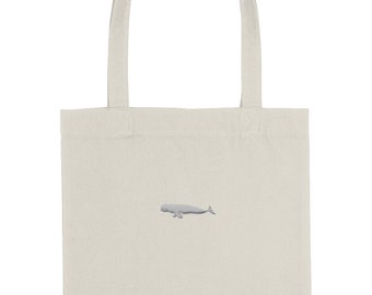 Beluga Whale Embroidered Tote Bag, Beluga whale tote, cotton tote bag, Vegan, Substainable, ethical, tote bag