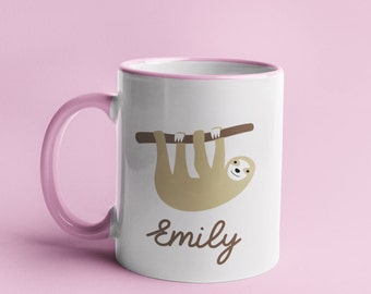 Faultier Personalisierte Tasse: Benutzerdefinierte Name, 11 Unzen Kaffeetasse