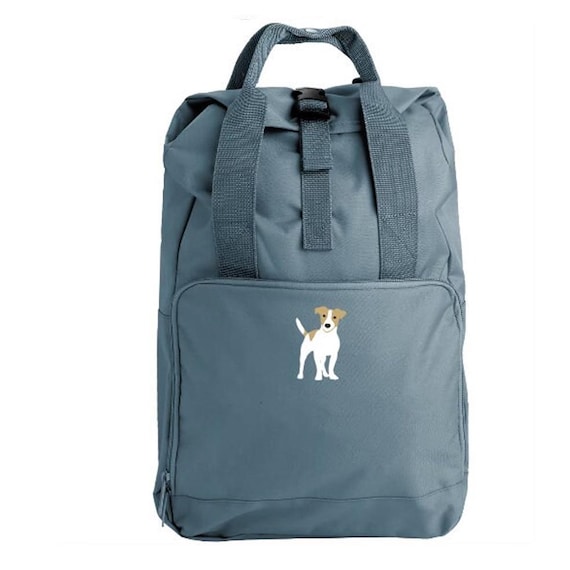 Embroidered Jack Russell Backpack: Roll-top Dog Lover Gift - Etsy