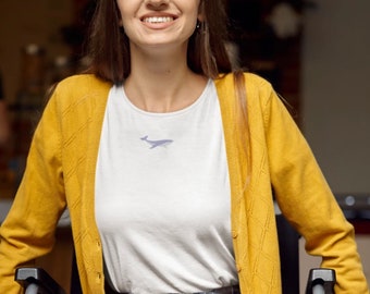 Humpback Whale Embroidered T-shirt: Organic Cotton Unisex Fit