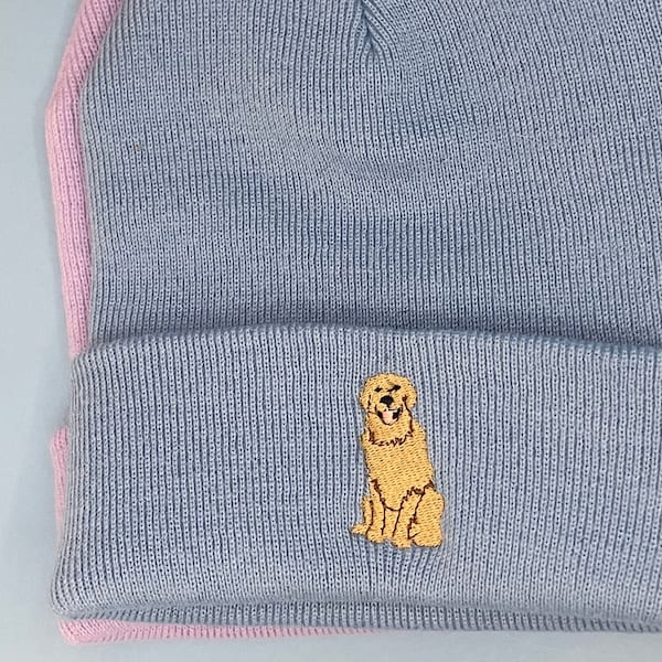 Golden Retriever Embroidered Beanie Hat, Golden Retriever Hat, Embroidered Golden Retriever gift, Golden dog, Golden Retriever dog