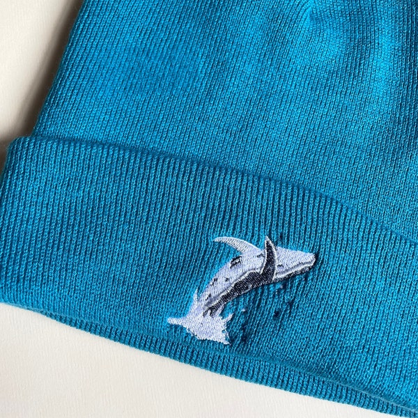 Humpback Whale Breaching Embroidered Beanie, Humpback Whales, Humpback Whale Beanie, Humpback Whale hat, Embroidered