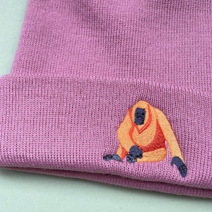 Orangutan beanie hat, orangutan hat, beanie hat, orangutan, vegan, sustainable, orangutans,