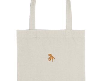 Octopus Embroidered Organic Cotton Tote Bag