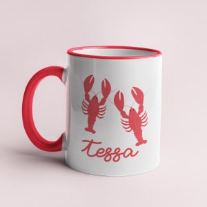 Kreeft mok, gepersonaliseerde kreeft mok, kreeft mokken, kreeft, kreeft mok, rode kreeft mok, Lbster cadeau