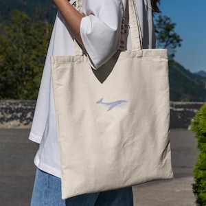 Embroidered Tote Bag Humpback Whale Embroidered tote bag, UK