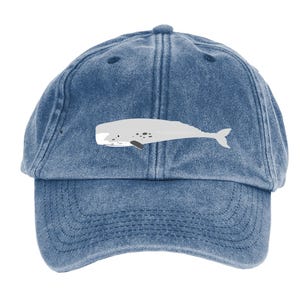 Sperm Whale Cap, Embroidered Sperm Whale, Sperm Whale Caps, Sperm Whale Hat, Sperm Whale Gift