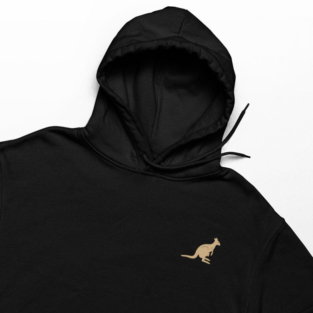 Kangaroo Embroidered Hoodie Kangaroo Embroidered Hoodie Etsy