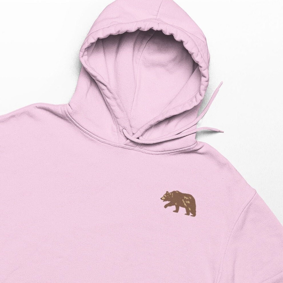 Brown Bear Embroidered Hoodie, Brown Bear Hoodie, Embroidered, Bear gift, Bear hoodie, bears, Vegan, Ethical