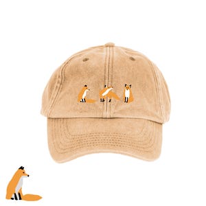 Foxes Cap, Fox Cap, Fox Embroidered Cap, Fox, British Wildlife, Fox Baseball Cap, Embroidered Fox