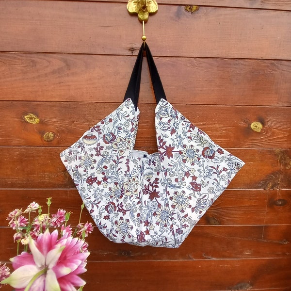 Sac Origami Floral Motif Original mode lunchbag sac de courses sac fourre-tout upcycling recyclage japon cadeau ami femme sac à main france