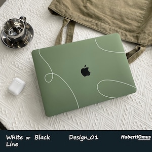Housse vert kaki pour MacBook Pro 14 16 M1, étui MacBook Pro 13 15 16, A2337 A2338, nom personnalisé, ordinateur portable, bureau, cadeau universitaire image 3