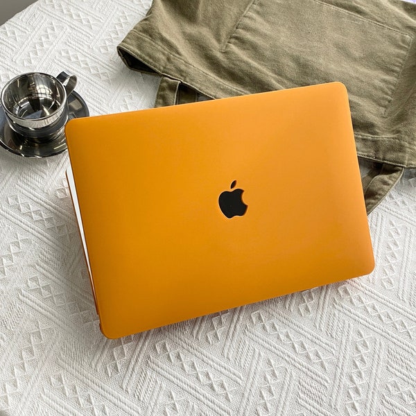 Bright Orange Case Cover for Macbook Pro 14 16 M1 Case Macbook Pro 13 15 16, A2337 A2338 Custom Name Laptop Office University Gift