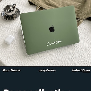 Khaki Green Case Cover for MacBook Pro 14 16 M1 Case MacBook Pro 13 15 16, A2337 A2338 Custom Name Laptop Office University Gift image 2