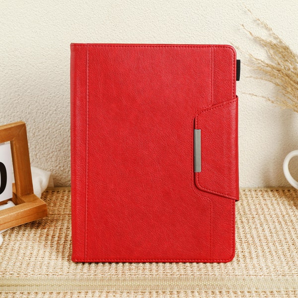 Vintage Red Leather iPad Case for Air 5 4 3 Case, Mini 5/6, Air 4/5th Case, iPad 8/9/10th, iPad Pro 2022, 2021 case, Pro 11 12.9 Case