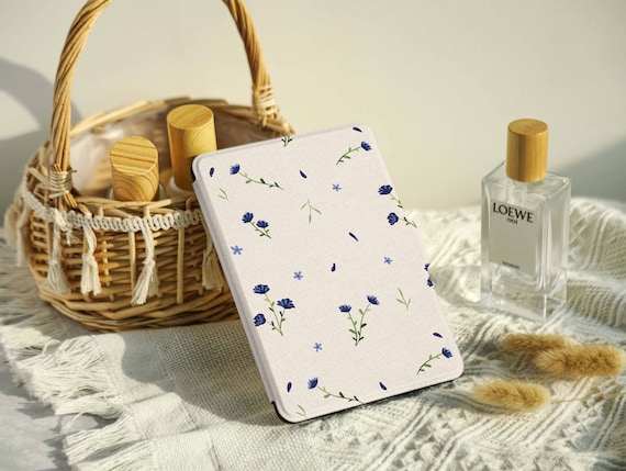 Blue Flowers Kindle Case, Paperwhite 6.8"Case, kindle 10th 11th, Personalization Kindle Paperwhite Cover, All New Kindle Case 2022