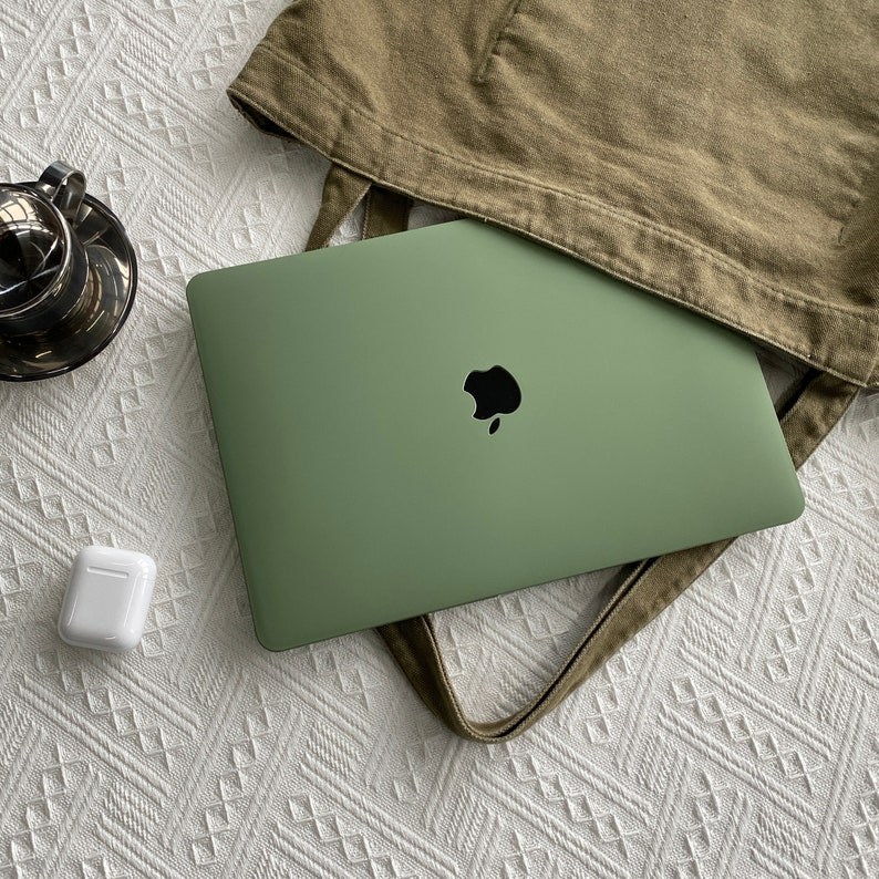 Housse vert kaki pour MacBook Pro 14 16 M1, étui MacBook Pro 13 15 16, A2337 A2338, nom personnalisé, ordinateur portable, bureau, cadeau universitaire image 8