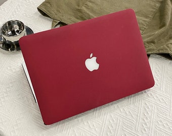 Custodia rosso scuro per MacBook Pro 14 16 M1 Custodia MacBook Pro 13 15 16, A2337 A2338 Nome personalizzato Laptop Office University Gift